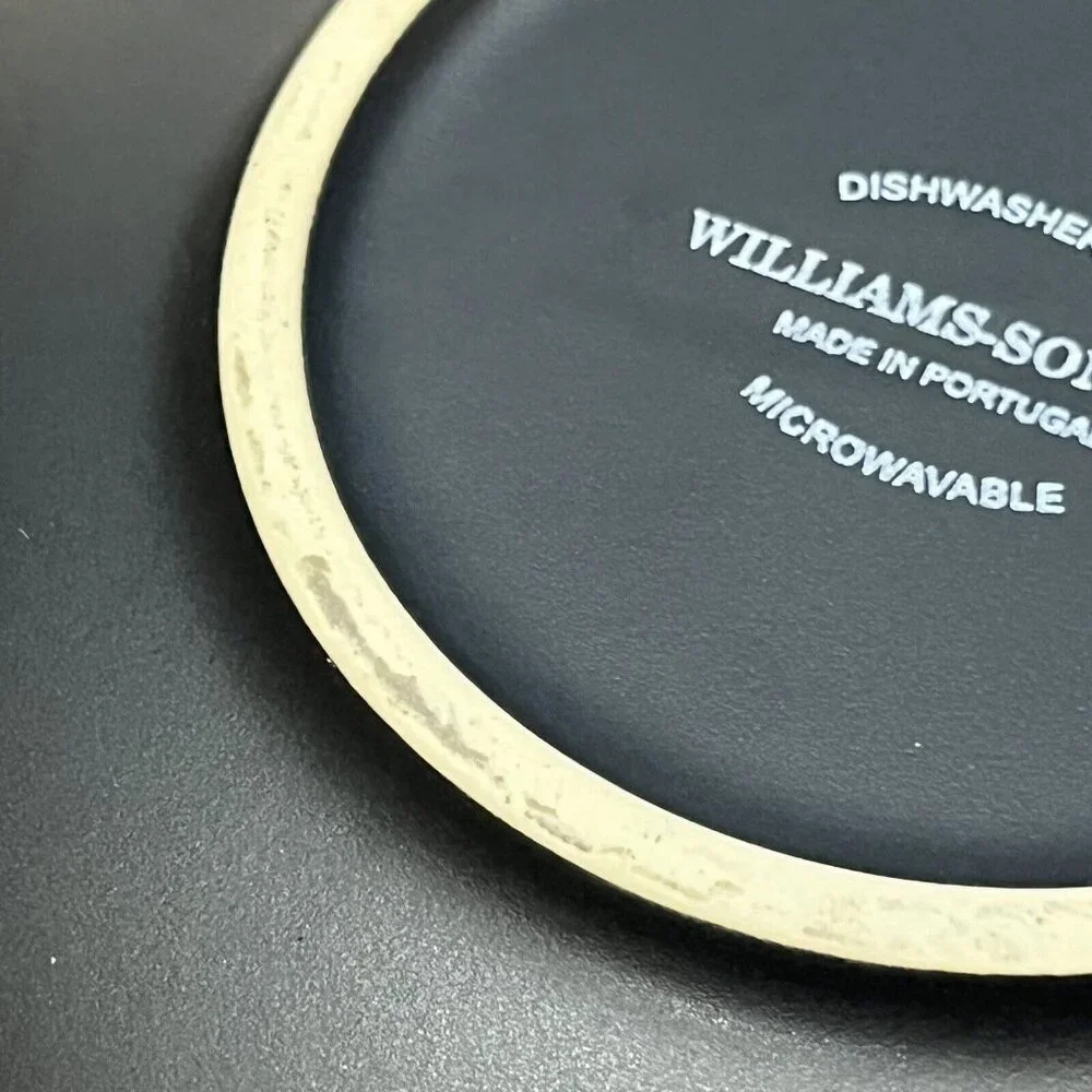Set Of 4 Williams-Sonoma Black Vineyard Slate Appetizer Plates Wine Themed